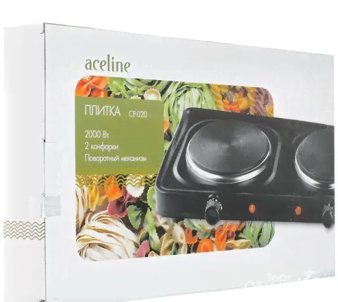 Плитка электрическая Aceline CP-020 черная-0