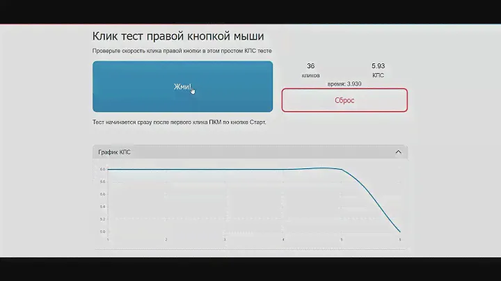 Мышка проводная Aceline CM-906BU - клик тест правой кнопкой мыши